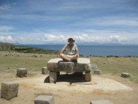 Pierre aux sacrifices près de La Chincana, sur l'Isla del Sol