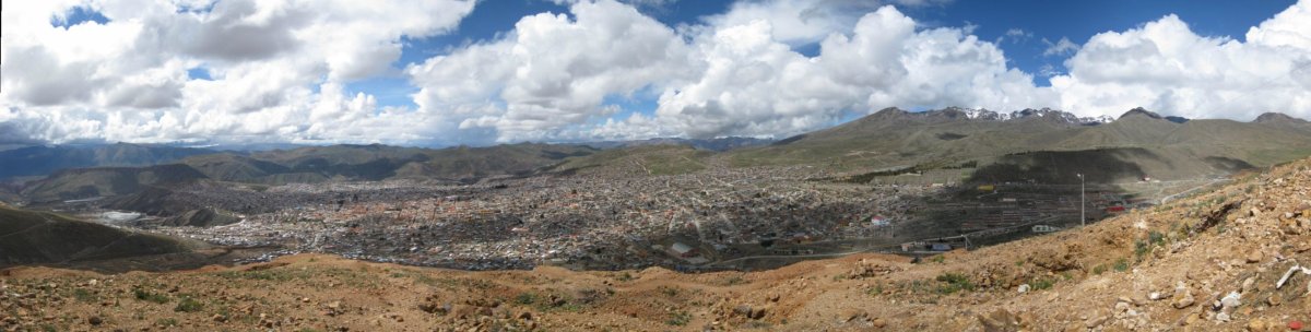Panorama de Potosí, vue depuis les pentes du Cerro Rico
